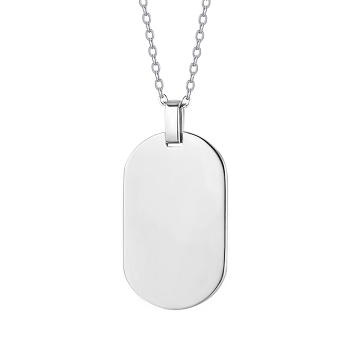 COLLANA UOMO IN ACCIAIO CON PIASTRA PERSONALIZZABILE