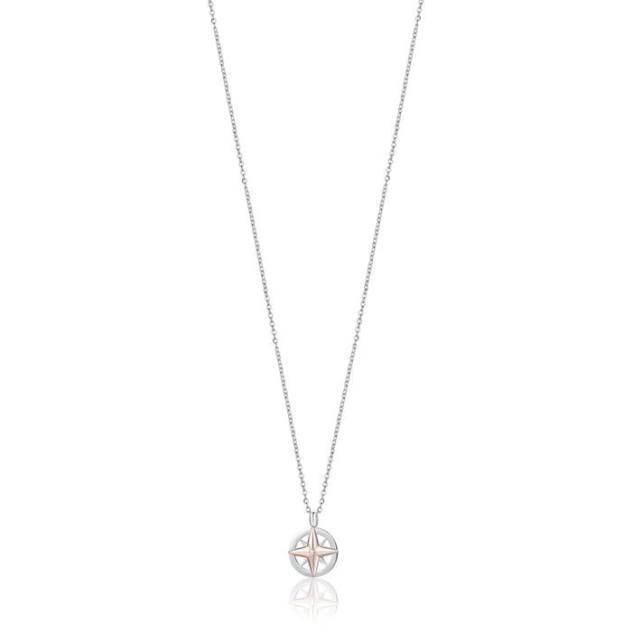 COLLANA UOMO IN ACCIAIO CON ROSA DEI VENTI IP ROSE