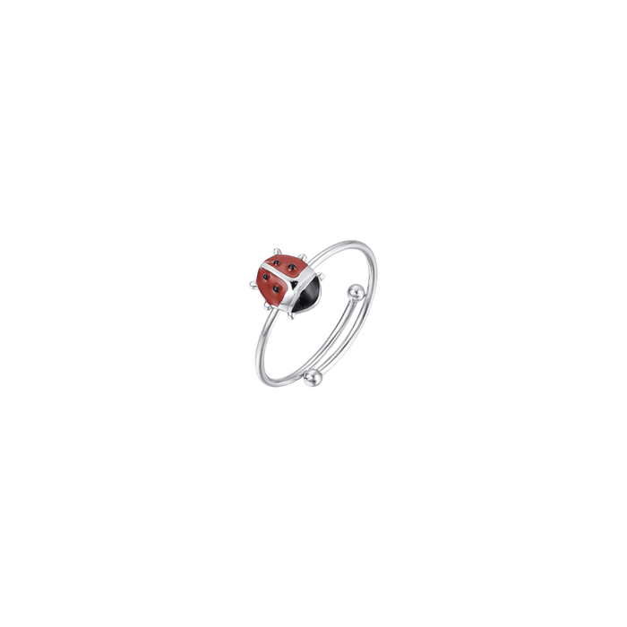 ANELLO BAMBINA IN ACCIAIO CON COCCINELLA