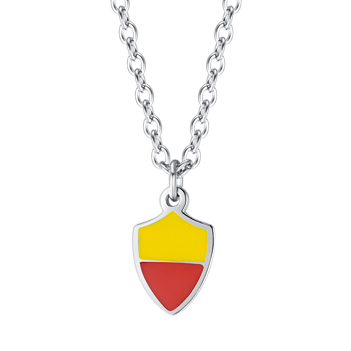 COLLANA BAMBINO IN ACCIAIO CON SMALTO GIALLO E ROSSO
