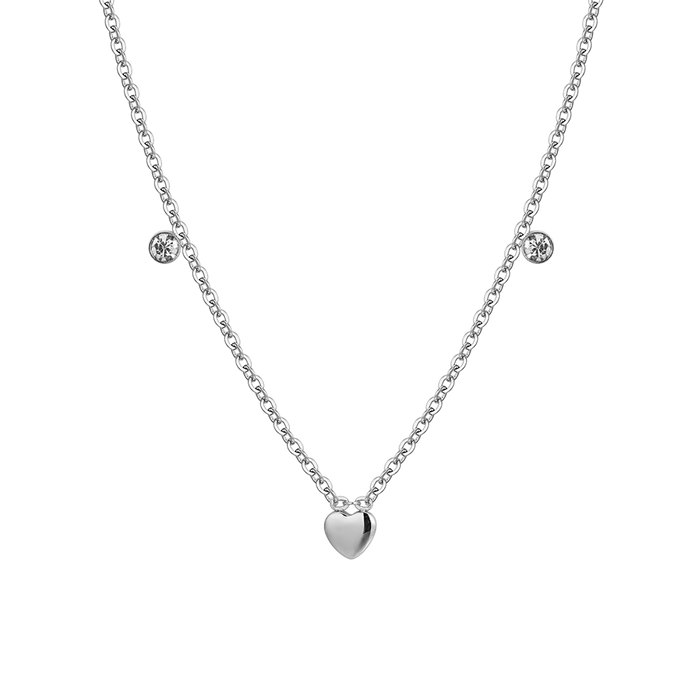 COLLANA BAMBINA IN ACCIAIO CUORI E CRISTALLI