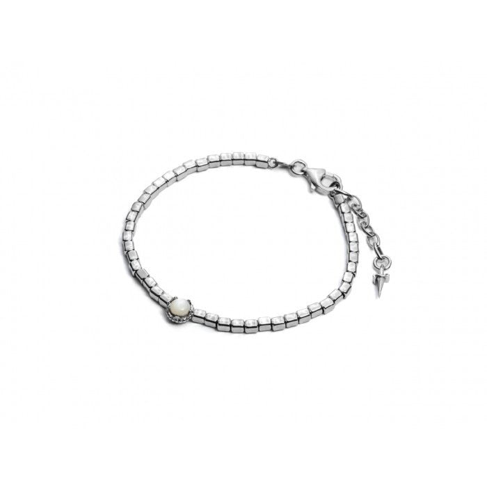 Bracciale rondelle pietra bianca