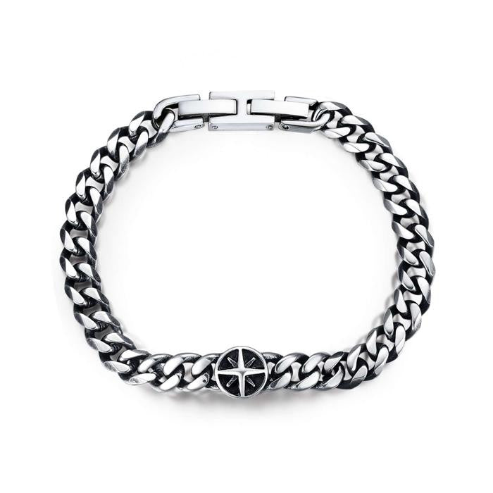 Bracciale In Acciaio Con Rosa Dei Venti