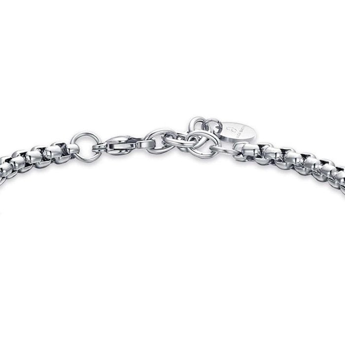 Bracciale in acciaio con cristalli neri