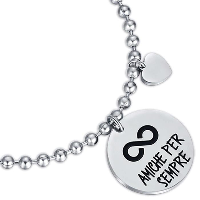 Bracciale In Acciaio Con Frase Amiche Per Sempre
