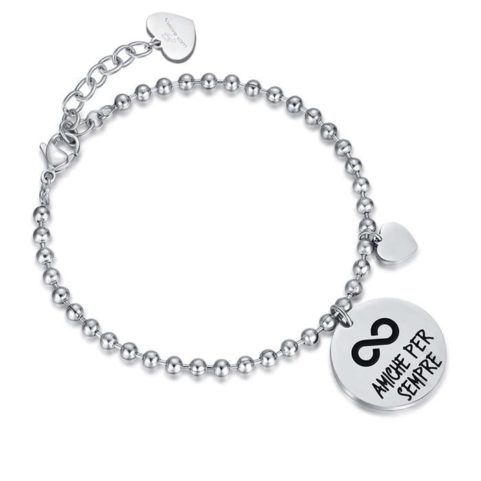 Bracciale In Acciaio Con Frase Amiche Per Sempre