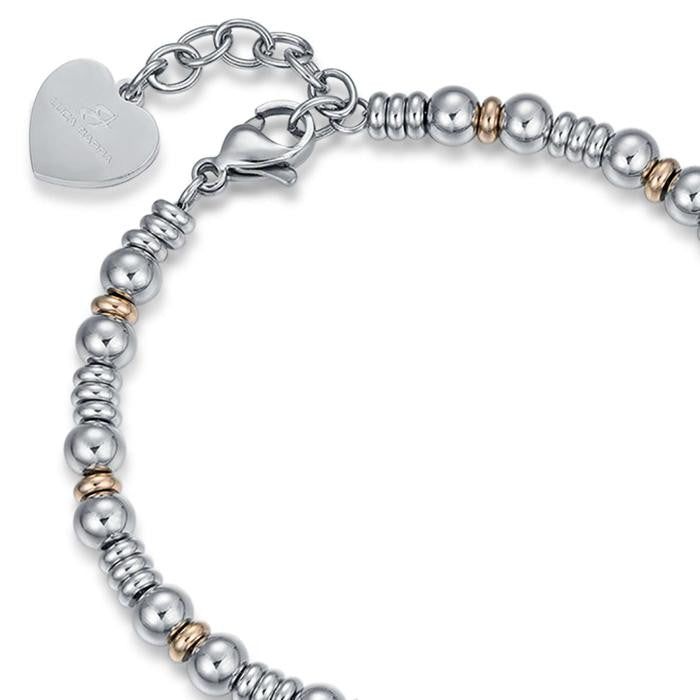 Bracciale In Acciaio Con Elementi Ip Rose E Orsetto