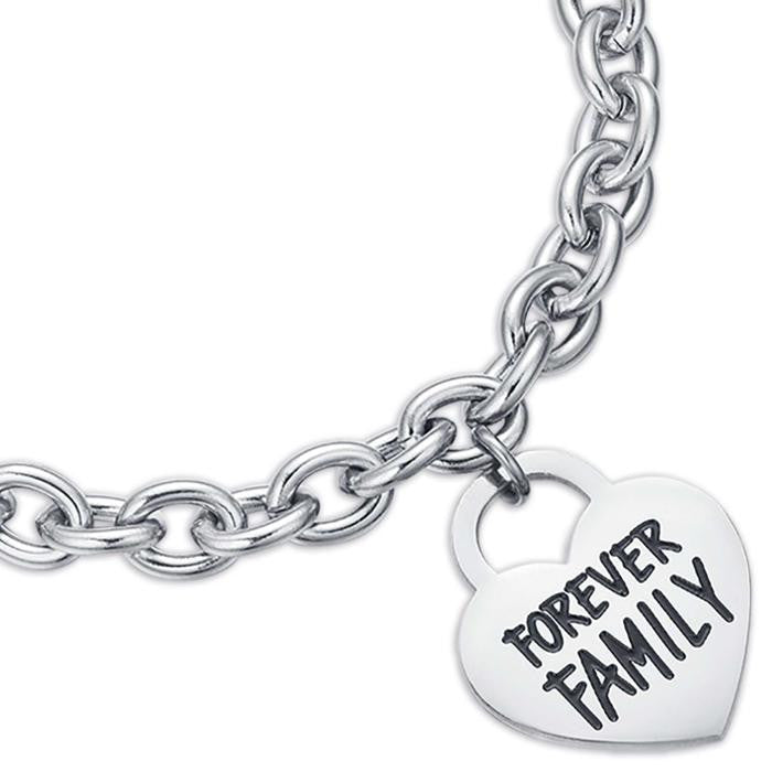 Bracciale In Acciaio Con Cuore Forever Family