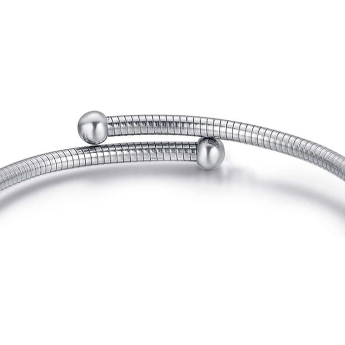Bracciale In Acciaio Con Luna E Cristalli Bianchi