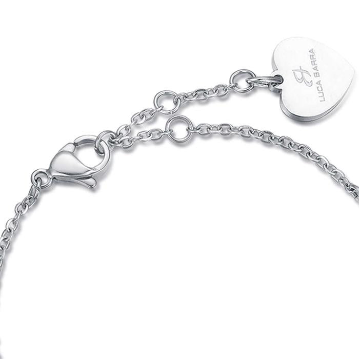 Bracciale In Acciaio Con Luna E Stelle E Cristallo Bianco