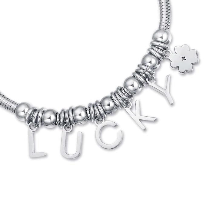 Bracciale In Acciaio Con Charms Lucky