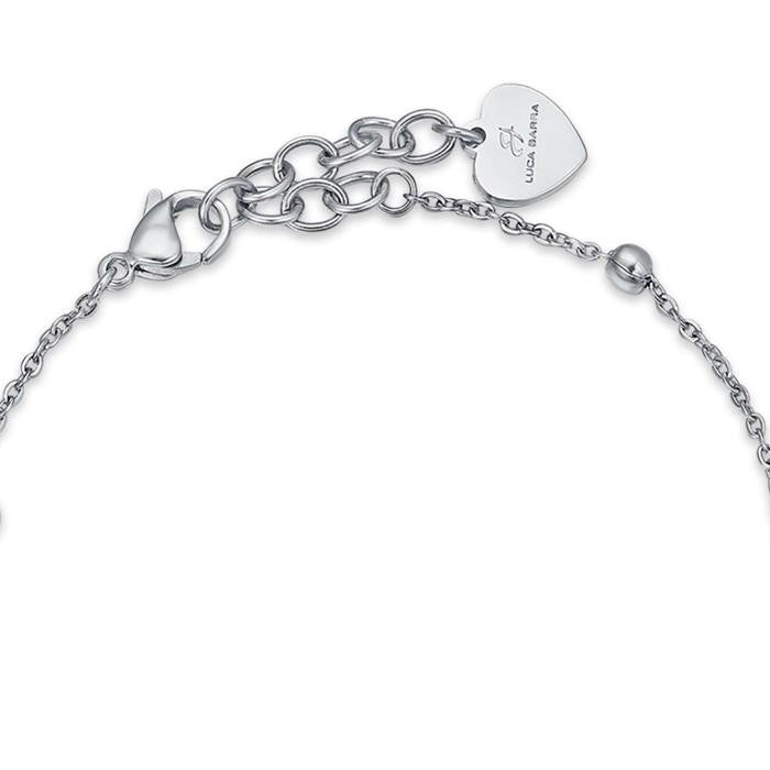 Bracciale In Acciaio Con Cuori E Corno Rosso