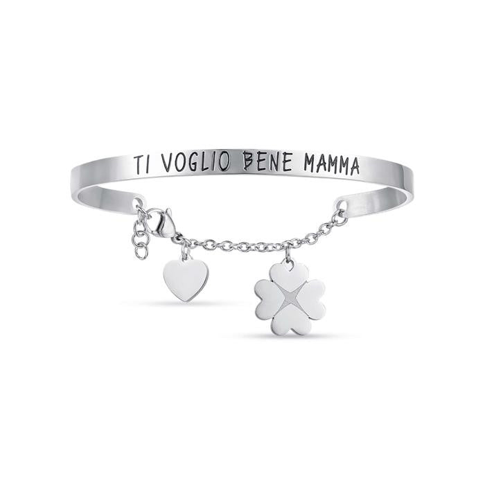 Bracciale In Acciaio Con Scritta Ti Voglio Bene Mamma