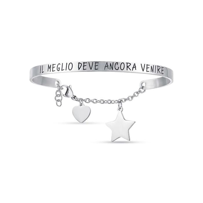 Bracciale In Acciaio Con Scritta Il Meglio Deve Ancora Venire