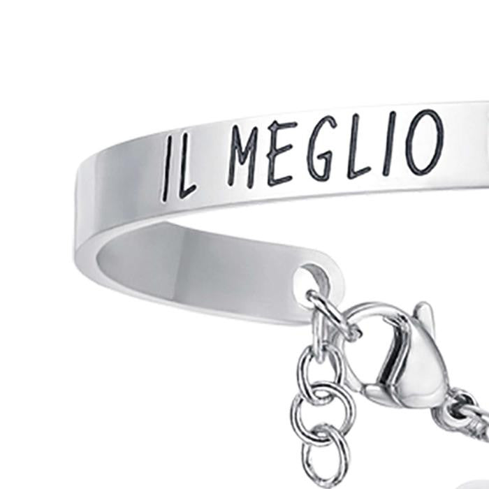 Bracciale In Acciaio Con Scritta Il Meglio Deve Ancora Venire
