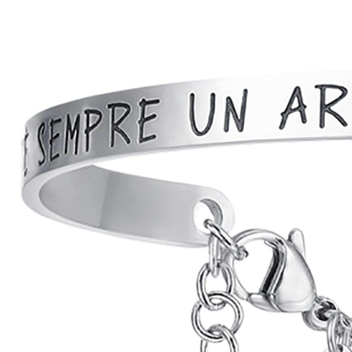 Bracciale In Acciaio Con Scritta C'e' Sempre Un Arcobaleno Dopo La Tempesta