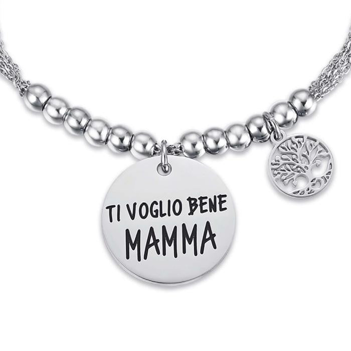 Bracciale In Acciaio Ti Voglio Bene Mamma