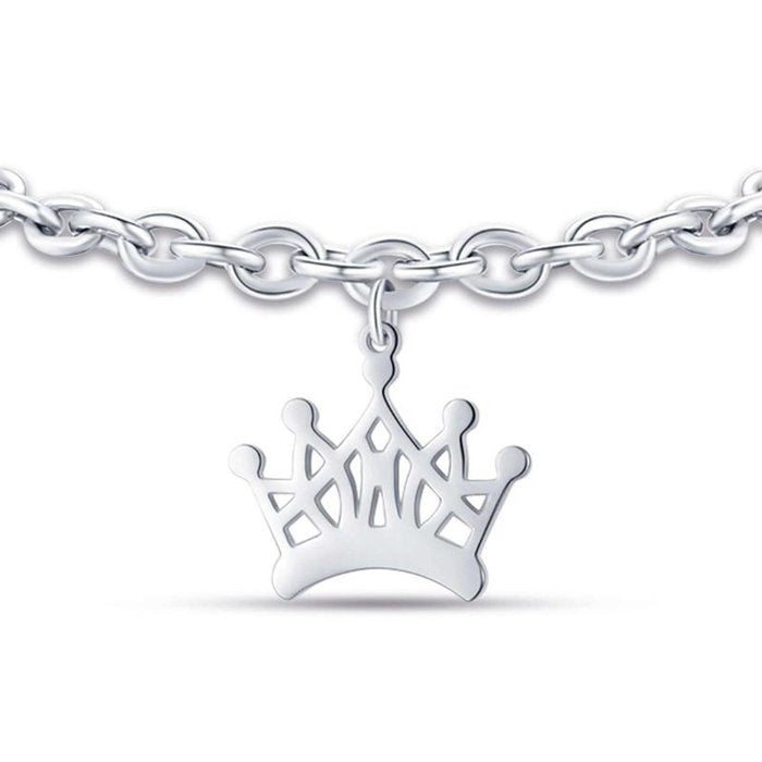 Bracciale in acciaio con corona