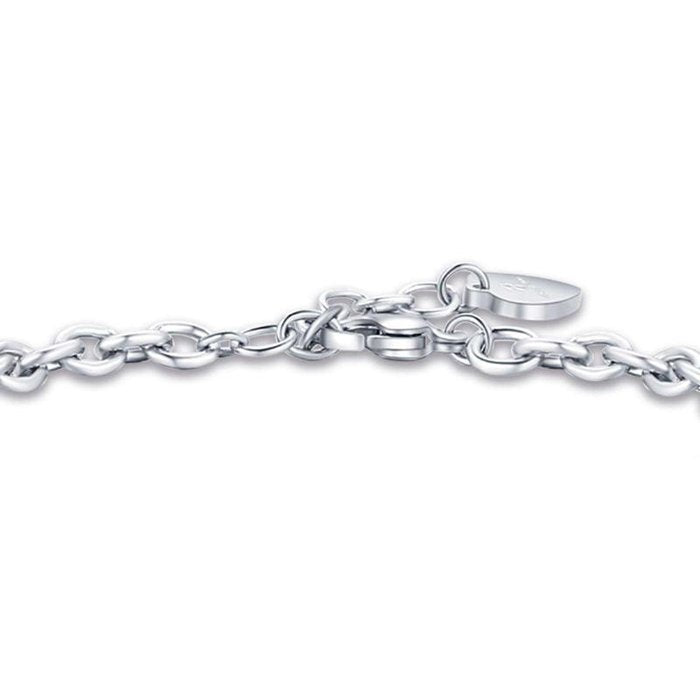 Bracciale in acciaio con cuore lucchetto