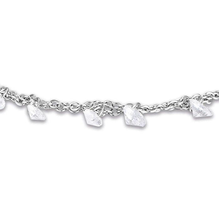 Bracciale in acciaio con cristalli bianchi
