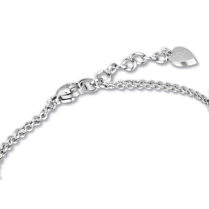 Bracciale in acciaio con cristalli bianchi