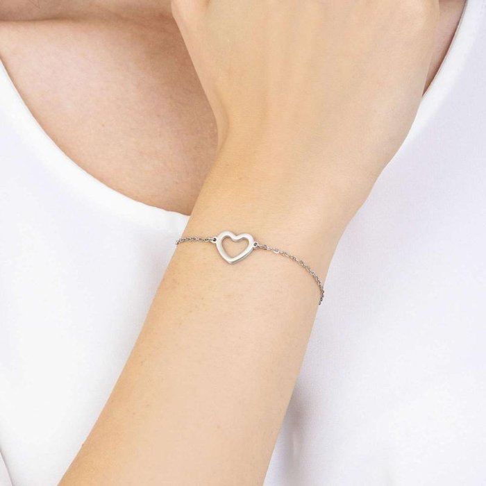 Bracciale in acciaio con cuore