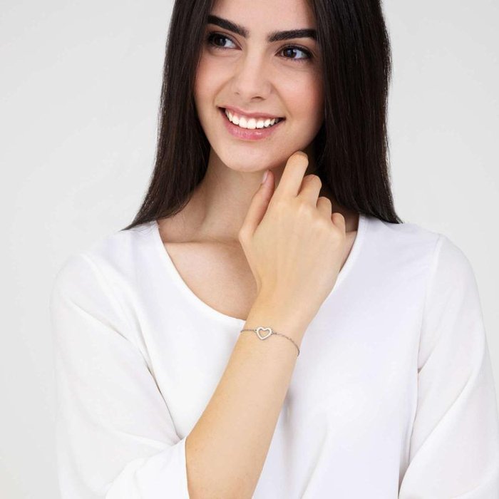 Bracciale in acciaio con cuore