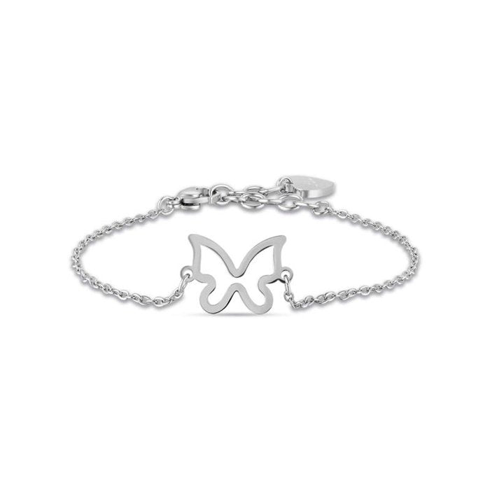 Bracciale in acciaio con farfalla