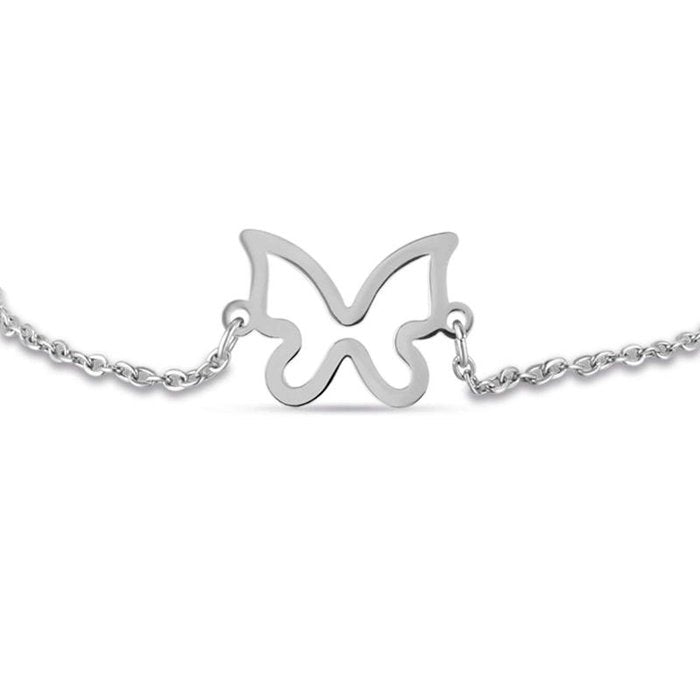Bracciale in acciaio con farfalla