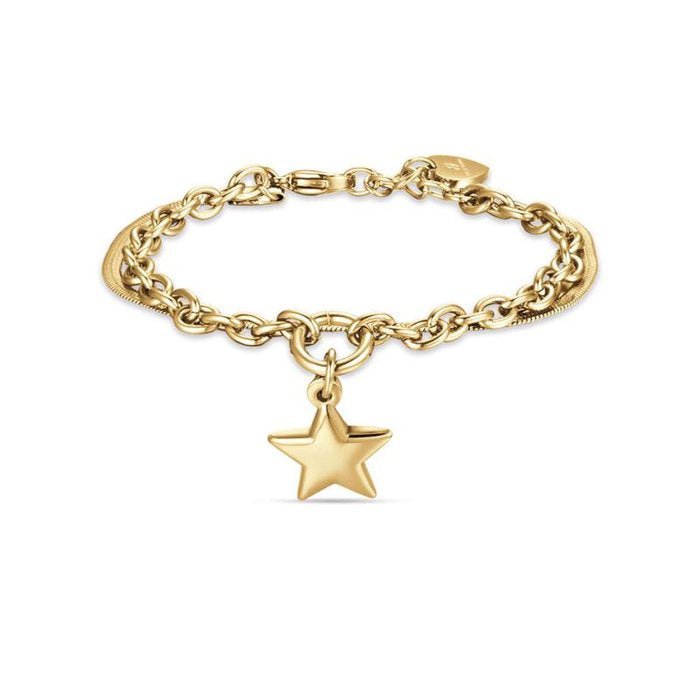 Bracciale in acciaio ip gold con stella