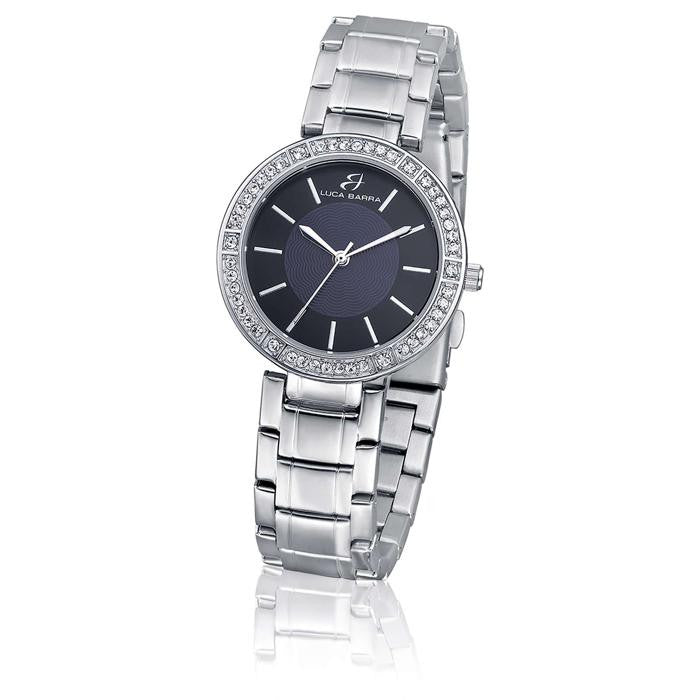 Orologio In Acciaio Con Quadrante Nero
