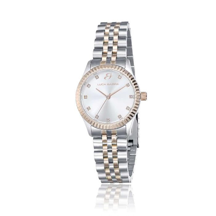 Orologio con cassa in acciaio rosé