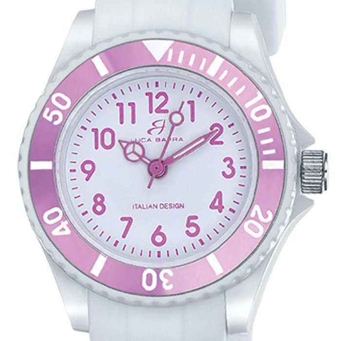 Orologio da bambino in silicone bianco quadrante bianco
