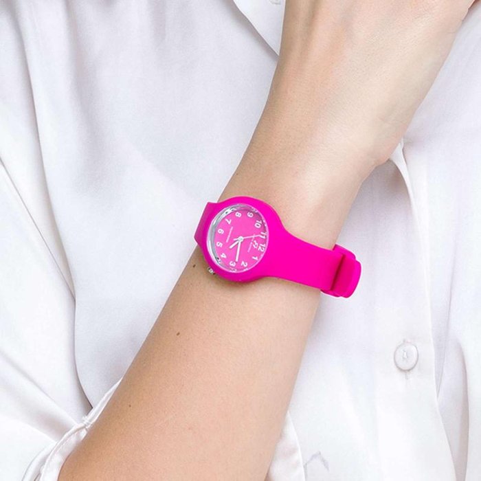 Orologio in silicone fucsia quadrante fucsia