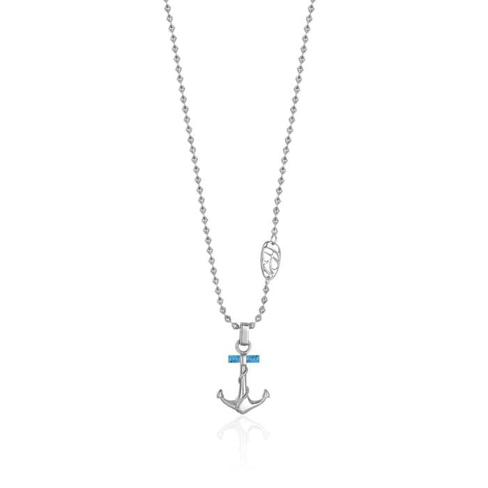 Collana In Acciaio Con Pietra Turchese