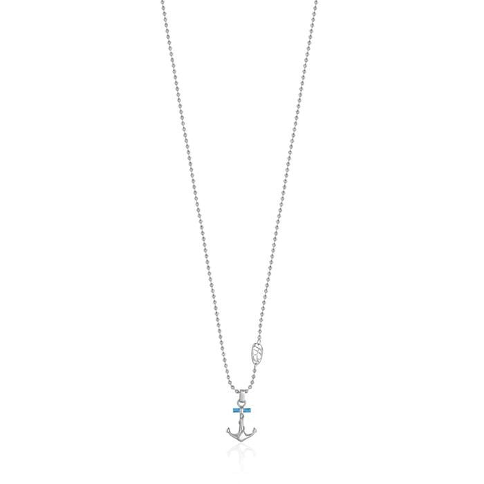 Collana In Acciaio Con Pietra Turchese