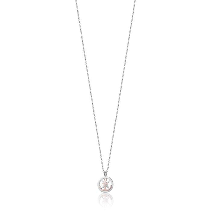 Collana in acciaio con ancora ip rose