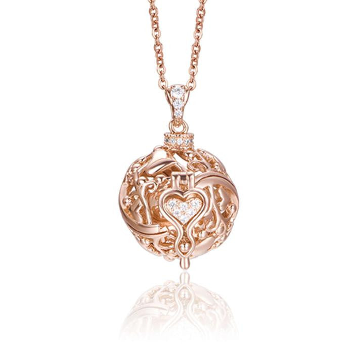 Collana Chiama Angeli Rose Con Cristalli Bianchi
