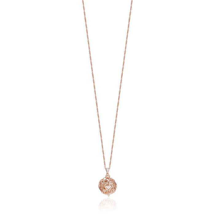Collana Chiama Angeli Rose Con Cristalli Bianchi