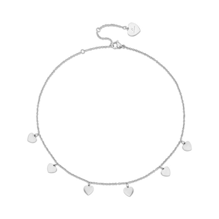 Collana In Acciaio Con Cuori