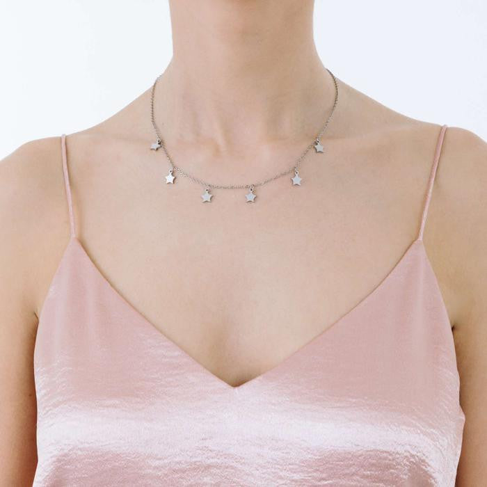 Collana In Acciaio Con Stelle