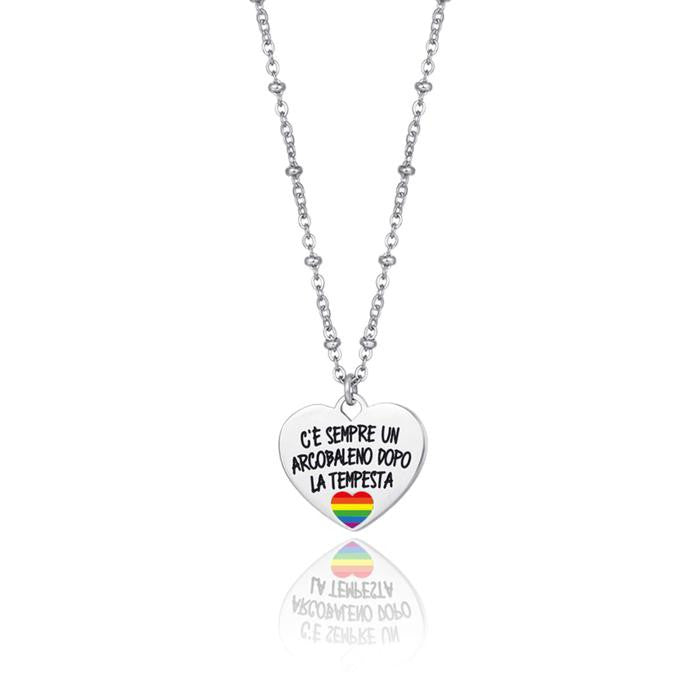 Collana In Acciaio C'e' Sempre Un Arcobaleno Dopo La Tempesta