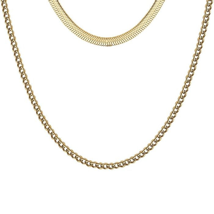 Collana in acciaio ip gold