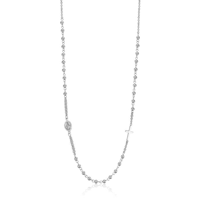 Collana Rosario In Acciaio Con Sfere In Acciaio