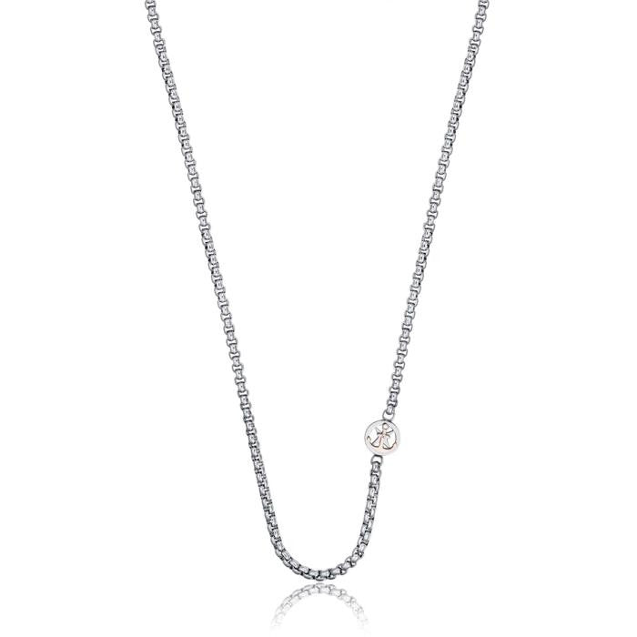 Collana in acciaio con ancora ip rose