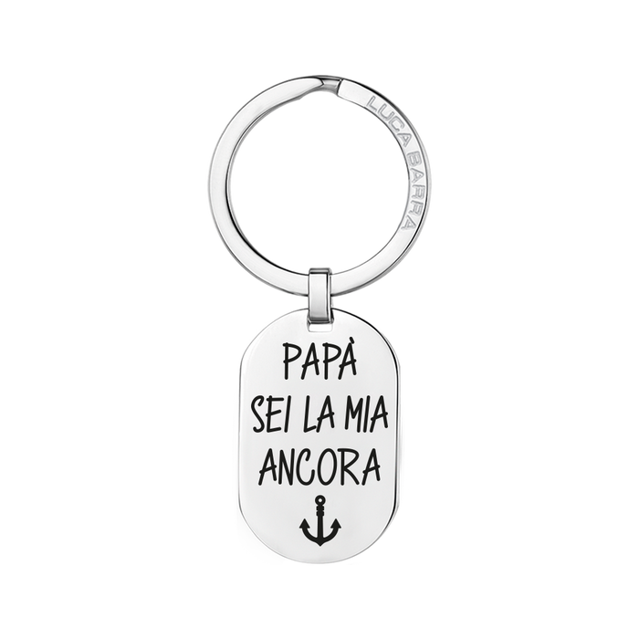 PORTACHIAVI UOMO IN ACCIAIO PAPA' SEI LA MIA ANCORA