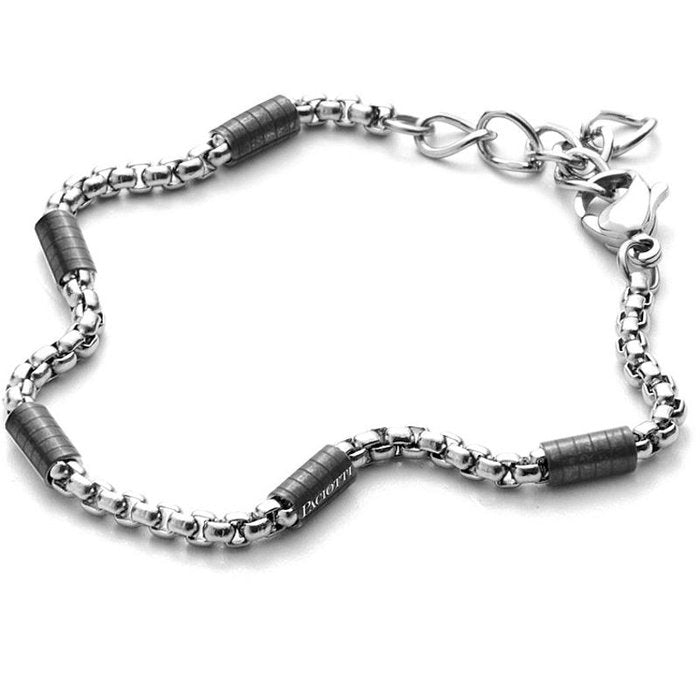 Bracciale black cylinder rondelle brunite