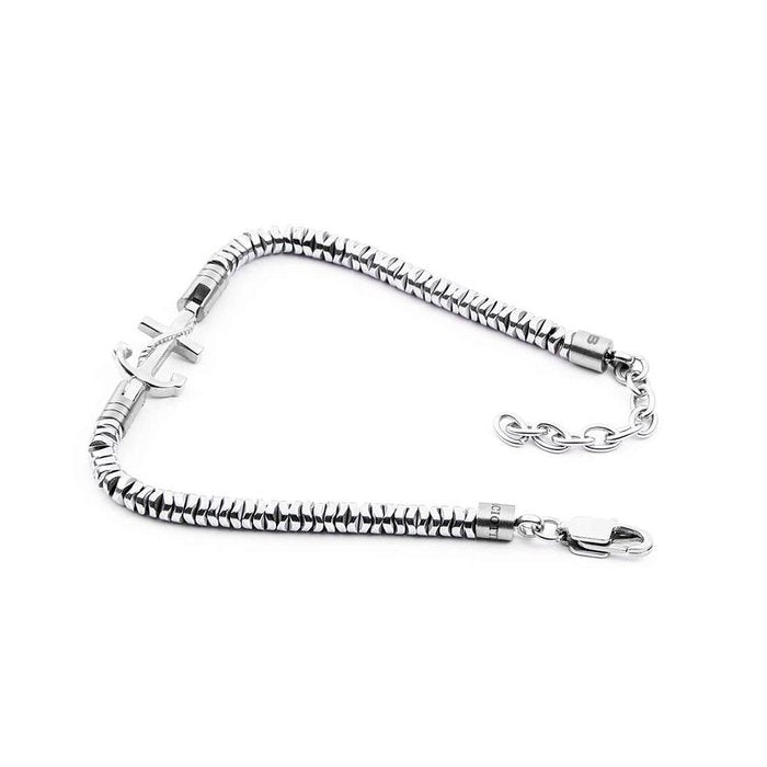 Bracciale maglia serpente e ancora acciaio