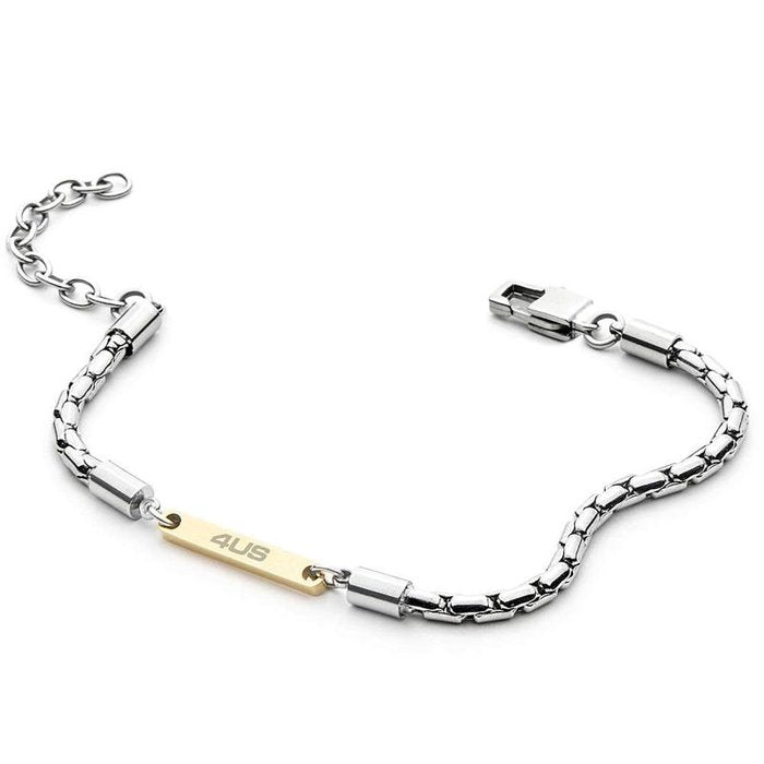 Bracciale catena con inserto dorato