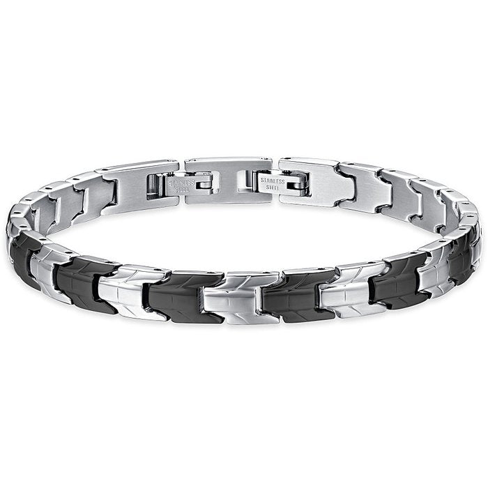 BRACCIALE UOMO IN ACCIAIO E ACCIAIO IP BLACK